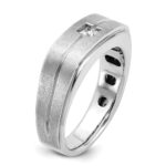 14k White Gold IBGoodman Men's Polished and Satin 1/6 carat Diamond Complete Ring - Image 8