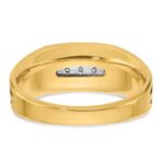 IBGoodman 14k Two-tone with Black Rhodium Men's Polished Satin and Grooved 5-Stone 1/4 Carat AA Quality Diamond Ring - Image 7