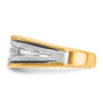 IBGoodman 10k Two-tone with Black Rhodium Men's Polished Satin and Grooved 5-Stone 1/2 Carat A Quality Diamond Ring - Image 5