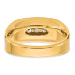 IBGoodman 10k Two-tone with Black Rhodium Men's Polished Satin and Grooved 5-Stone 1/2 Carat A Quality Diamond Ring - Image 7