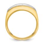 IBGoodman 14k Two-tone Men's Polished Satin and Grooved 5-Stone Ring Mounting - Image 2
