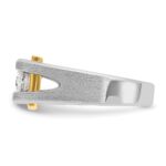 IBGoodman 14k Two-tone Men's Polished Satin and Cut-Out 3-Stone Ring Mounting - Image 5