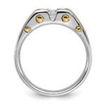 14k Two-tone IBGoodman Men's Polished and Satin Diamond Ring Mounting - Image 2