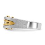14k Two-tone IBGoodman Men's Polished and Satin 1/2 carat Diamond Complete Ring - Image 5