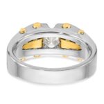 14k Two-tone IBGoodman Men's Polished and Satin 1/2 carat Diamond Complete Ring - Image 7