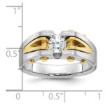 14k Two-tone IBGoodman Men's Polished and Satin Diamond Ring Mounting - Image 3