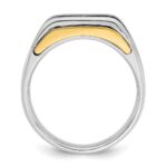 IBGoodman 14k Two-tone Men's Polished Satin and Cut-Out 3-Stone Ring Mounting - Image 2