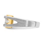 IBGoodman 14k Two-tone Men's Polished Satin and Cut-Out 3-Stone Ring Mounting - Image 3