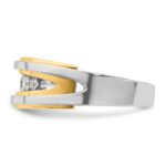 14k Two-tone IBGoodman Men's Polished 5-Stone Ring Mounting - Image 5