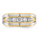 IBGoodman 14k Two-tone Men's Polished 5-Stone 1/2 Carat AA Quality Diamond Ring - Image 4