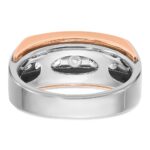 IBGoodman 10k White and Rose Gold Men's Polished and Cut-Out 5-Stone Ring Mounting - Image 7
