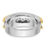 14k Two-tone IBGoodman Men's Polished 7-Stone Ring Mounting - Image 7