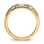 IBGoodman 14k Two-tone Men's Polished Satin and Cut-Out 1/5 Carat AA Quality Diamond Cross Ring