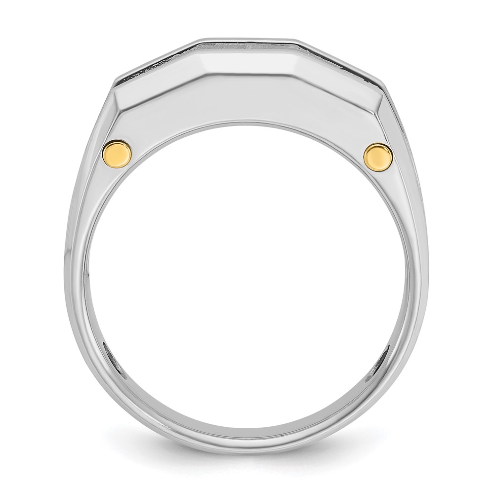 B63593-4WYAA-2.jpg IBGoodman 14k Two-tone Men's Polished and Satin Cut-Out 5-Stone Ring Mounting - Image 1