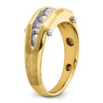 IBGoodman 14k Two-tone 1/2 carat Lab Grown Diamond VS/SI+ G+ Five Stone Complete Polished and Satin Men's Ring - Image 6