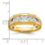 IBGoodman 14k Two-tone Five Stone Polished and Satin Men's Ring Mounting - Image 3