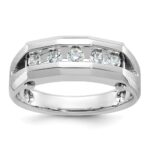 IBGoodman 14k White Gold Five Stone Polished and Satin Men's Ring Mounting