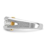 IBGoodman 14k White Gold 3/4 carat Lab Grown Diamond VS/SI+ G+ Five Stone Complete Polished and Satin Men's Ring - Image 3