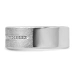 IBGoodman 14k White Gold Men's Polished and Satin 1/5 Carat AA Quality Diamond Ring - Image 3