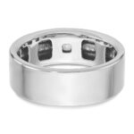 IBGoodman 14k White Gold Men's Polished and Satin 1/5 Carat AA Quality Diamond Ring - Image 5