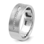 IBGoodman 14k White Gold Men's Polished and Satin 1/5 Carat AA Quality Diamond Ring - Image 6