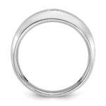 14k White Gold IBGoodman Men's Polished and Satin 1/6 carat Diamond Complete Ring - Image 2
