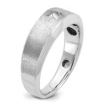 14k White Gold IBGoodman Men's Polished and Satin 1/6 carat Diamond Complete Ring - Image 8