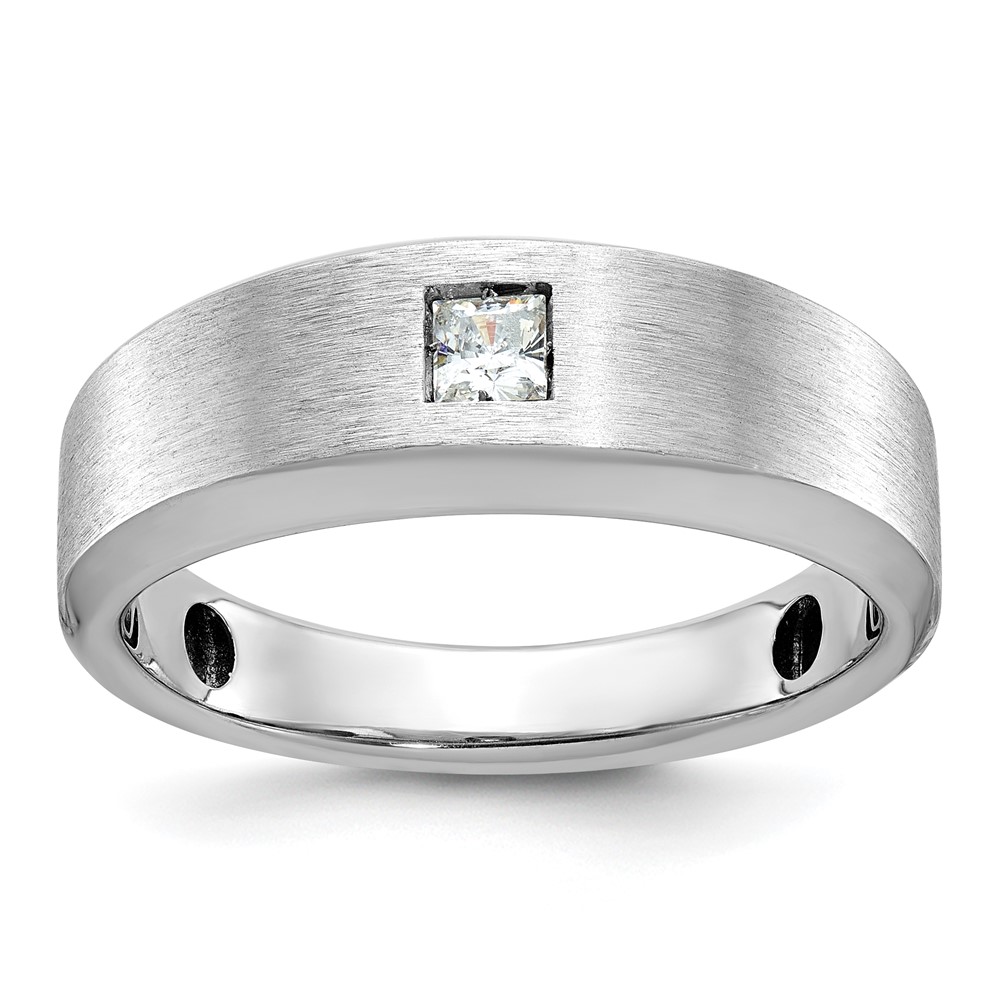 B63683-4WAA.jpg 14k White Gold IBGoodman Men's Polished and Satin Diamond Ring Mounting - Image 1