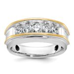 IBGoodman 14k Two-tone 1 carat Lab Grown Diamond VS/SI+ G+ Complete Men's Ring