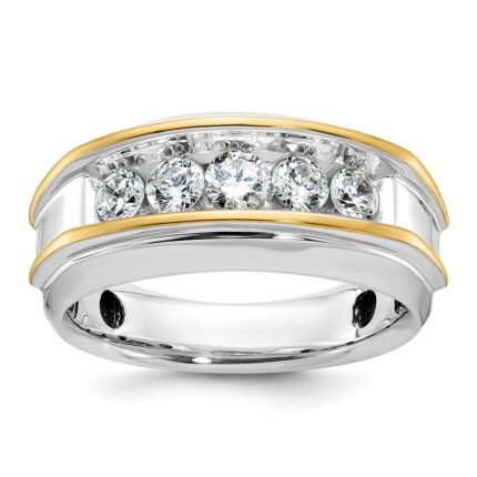 IBGoodman 14k Two-tone 1 carat Lab Grown Diamond VS/SI+ G+ Complete Men's Ring