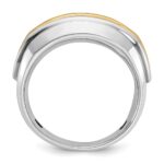 IBGoodman 14k Two-tone Men's Polished 5-Stone 1 Carat AA Quality Diamond Ring - Image 2