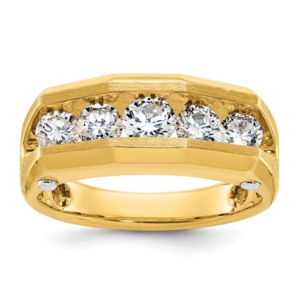 IBGoodman 14k Two-tone Five Stone Polished and Satin Men's Ring Mounting