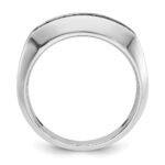 IBGoodman 10k White Gold Men's Polished Satin and Grooved Ring Mounting - Image 2