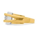 IBGoodman 14k Two-tone 1/2 carat Lab Grown Diamond VS/SI+ G+ Three Stone Complete Men's Ring - Image 3