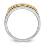 IBGoodman 14k Two-tone 1 carat Lab Grown Diamond VS/SI+ G+ Complete Polished and Satin Men's Ring - Image 2