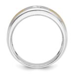 14k Two-tone IBGoodman Men's Polished and Satin 1/5 carat Diamond Complete Ring - Image 2