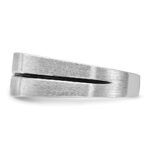 IBGoodman 14k White Gold with Black Rhodium 1/5 carat Lab Grown Diamond VS/SI+ G+ Complete Satin and Grooved Three Stone Men's Ring - Image 3