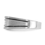 IBGoodman 14k White Gold with Black Rhodium Men's Polished Satin and Grooved Square 5-Stone 1/2 Carat AA Quality Diamond Ring - Image 5