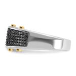 IBGoodman 14k Two-tone with Black Rhodium 1/4 carat Lab Grown Diamond VS/SI+ G+ Complete Polished and Textured Men's Ring - Image 3