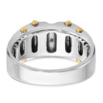 IBGoodman 14k Two-tone with Black Rhodium 1/4 carat Lab Grown Diamond VS/SI+ G+ Complete Polished and Textured Men's Ring - Image 5