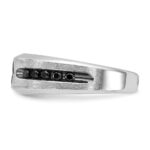 IBGoodman 14k White Gold with Black Rhodium Polished Satin and Grooved 1/2 Carat AA Quality Black and White Diamond Ring - Image 5