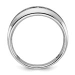 14k White Gold with Black Rhodium IBGoodman Men's Polished and Brushed Black and White Diamond Complete Ring - Image 2