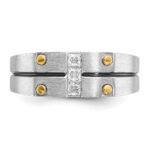 14k Two-tone w/Black Rhodium IBGoodman Men's Satin 1/3 carat Diamond Complete Ring - Image 4