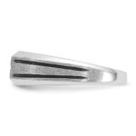 10k White Gold IBGoodman Men's w/Black Rhod Satin Diamond Complete Ring - Image 5