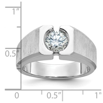 14k White Gold IBGoodman Men's Polished and Satin Diamond Ring Mounting