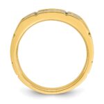 IBGoodman 14k Two-tone Men's Polished and Grooved 5-Stone 1/4 Carat AA Quality Diamond Ring - Image 2