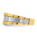 IBGoodman 14k Two-tone Men's Polished and Grooved 5-Stone 1/4 Carat AA Quality Diamond Ring - Image 5