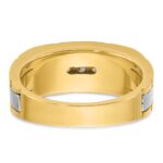 IBGoodman 14k Two-tone Men's Polished and Grooved 5-Stone 1/4 Carat AA Quality Diamond Ring - Image 7