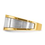 10k Two-tone IBGoodman Men's Polished and Satin Diamond Complete Ring - Image 5