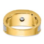10k Two-tone IBGoodman Men's Polished and Satin Diamond Complete Ring - Image 7